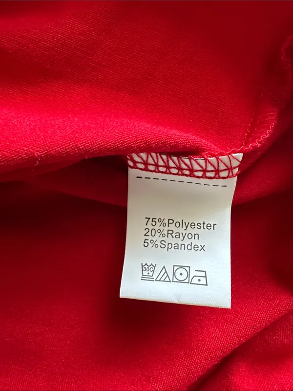 Women's Red V-Neck Short Sleeve Top with button embellishments Size Medium - Image 5