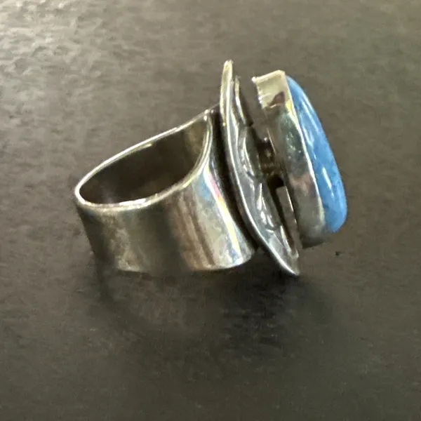 Vintage New Mexico Native American Turquoise‎ Ring Stamped RB-adjustable - Image 6