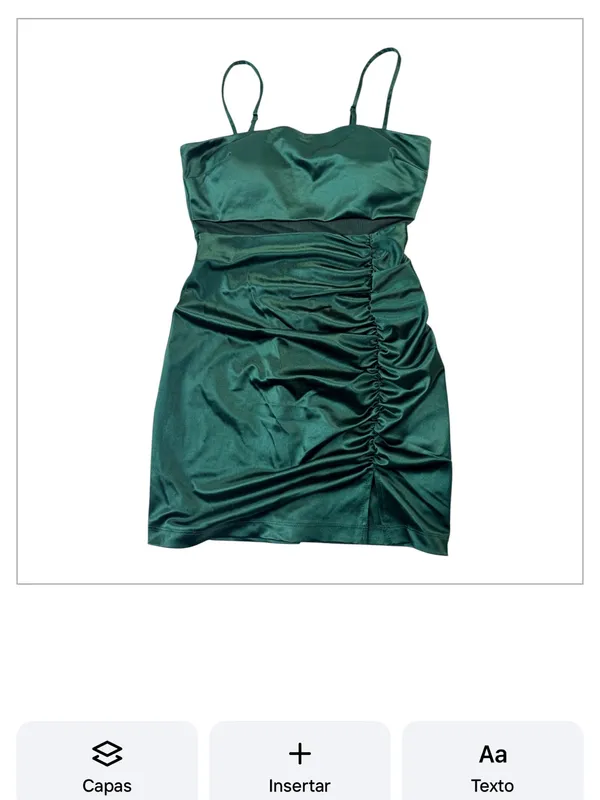 Windsor Satin Emerald Green Ruched Mesh-Inset Mini Dress - Image 5