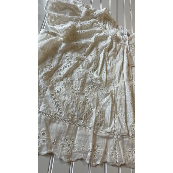 Jennifer & Grace White Eyelet Blouse Embroidery Ruffle Cap‎ Sleeve XL NWT - Image 5