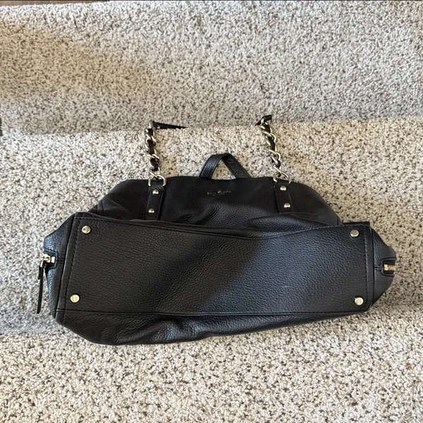 EUC Kate Spade Black Leather Expandable Shoulder Bag - Image 7