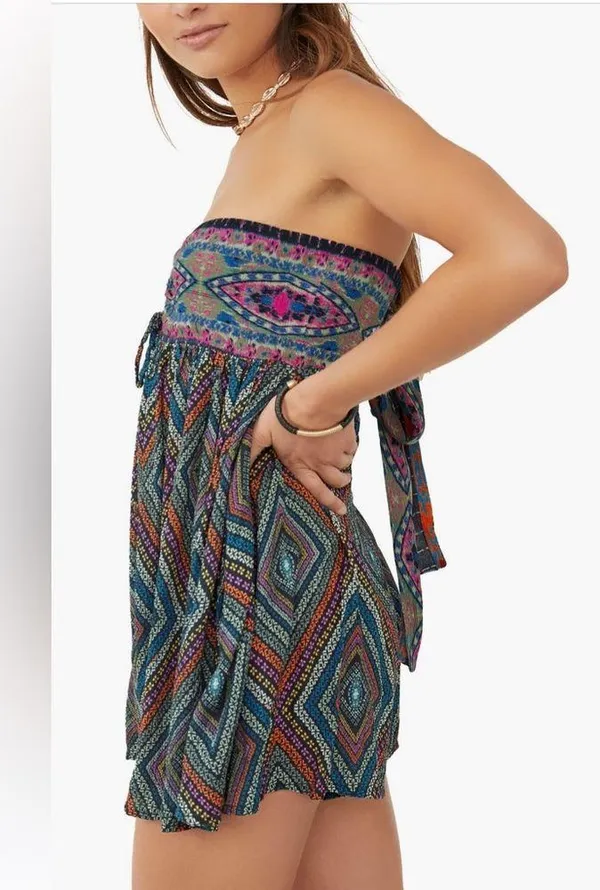 Free People Elowen Strapless Romper - Image 3
