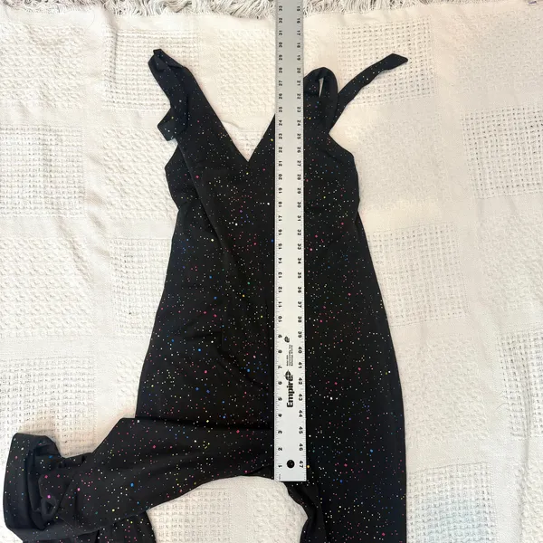 small rainbow glitter disco halter bell bottom costume jumpsuit P3 3521 - Image 5