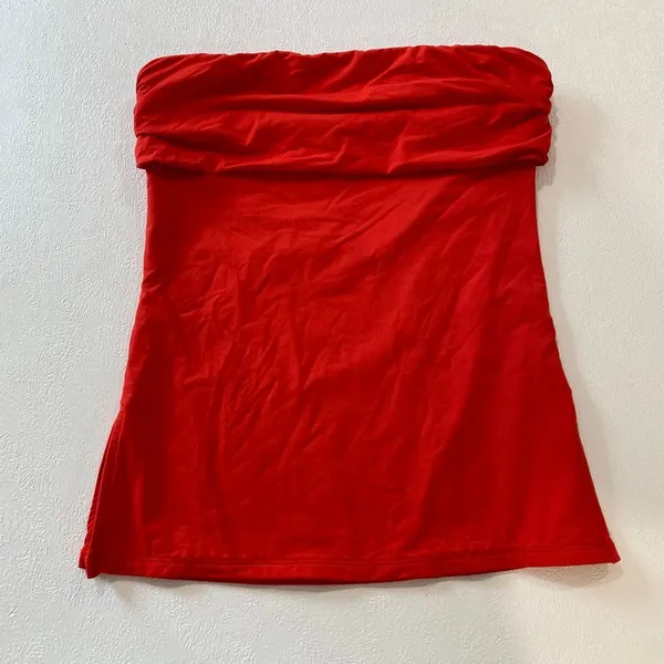Suuksess Red Strapless Tube Top Size S Stretch Y2K Going Out Basic - Image 2