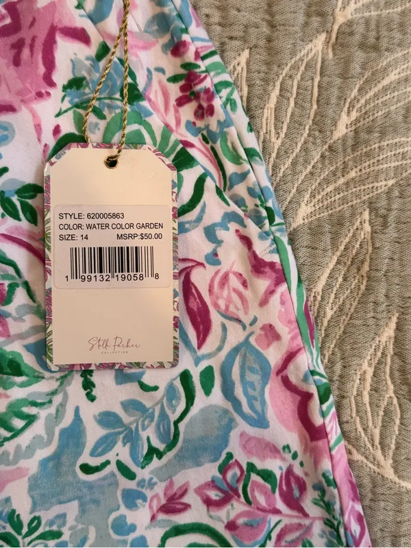 Floral Print Women’s Bermuda Shorts in Pink and Green - Image 5