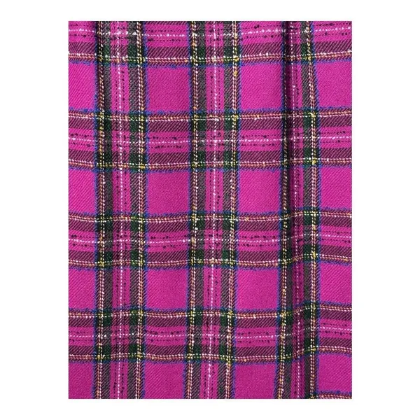 Norton‎ McNaughton Plaid Pencil Skirt Womens 12 Magenta Pink Wool Blend Vintage - Image 2