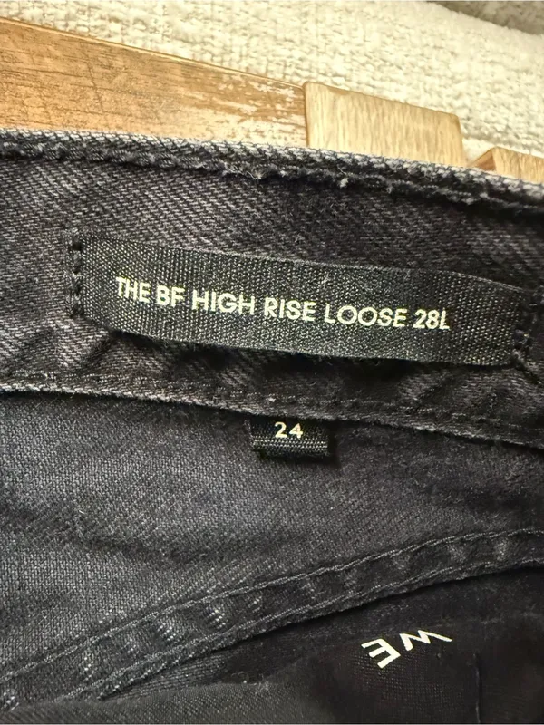 Aritzia Denim Forum The BF High Rise Loose 28L in Black Women’s Size 24 Cotton - Image 7