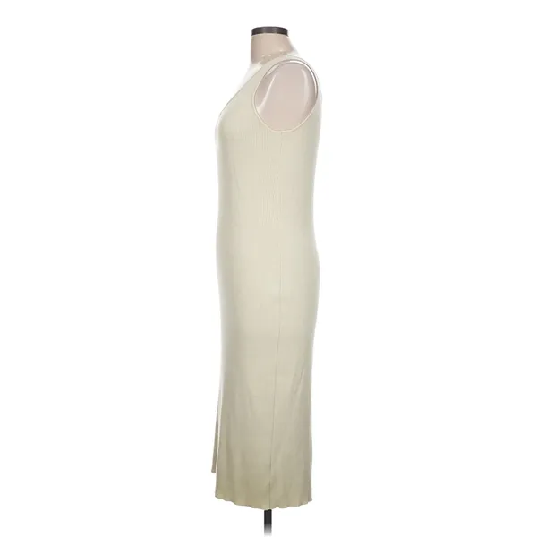 Anthropologie Saturday Sunday Ribbed Knit Midi Tank Dress Large Cream Bodycon - Image 3