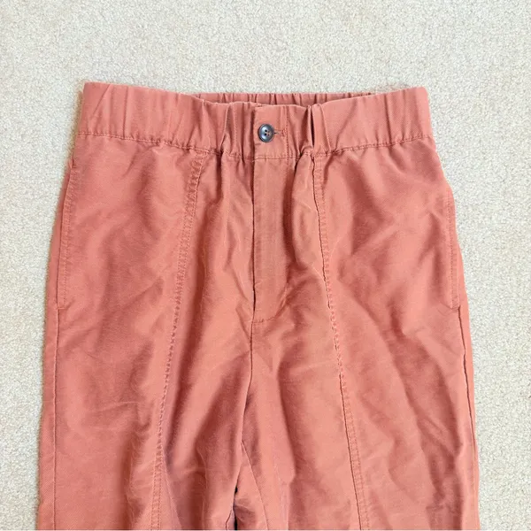 Madewell Tapered Huston Pull-On Crop Pants Burnt Clay Small - Image 6