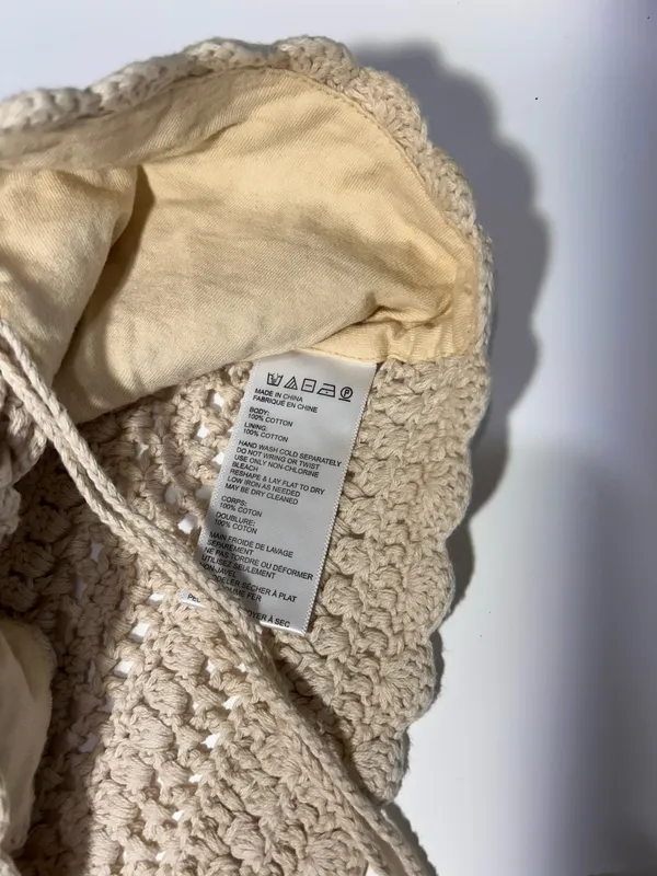 Urban Outfitters Cream Crochet Lace-Up Corset Tube Top Size Small - Image 3