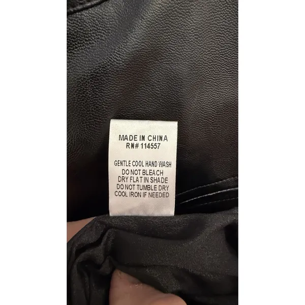 NWT THML MSRP $98 Wynne Black Faux Leather Vegan‎ Short Sleeve Short Dress S - Image 8