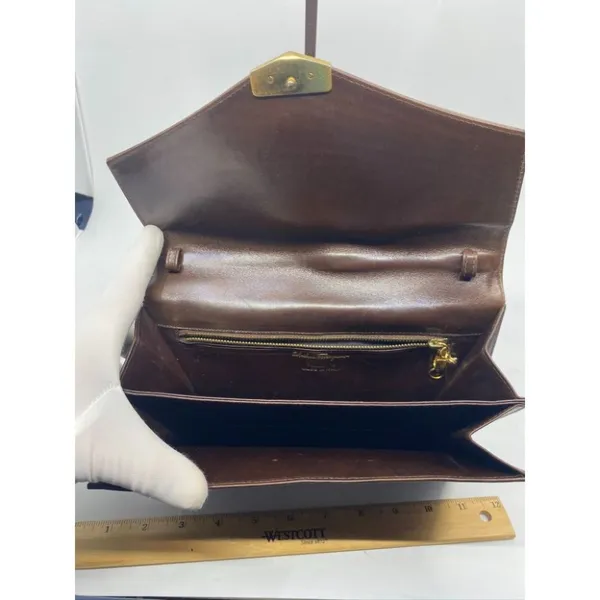 Salvatore Ferragamo Vintage Brown Clutch - Image 6