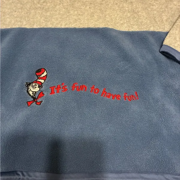 Dr. Seuss Blue and Gray Fleece Jacket - Image 2