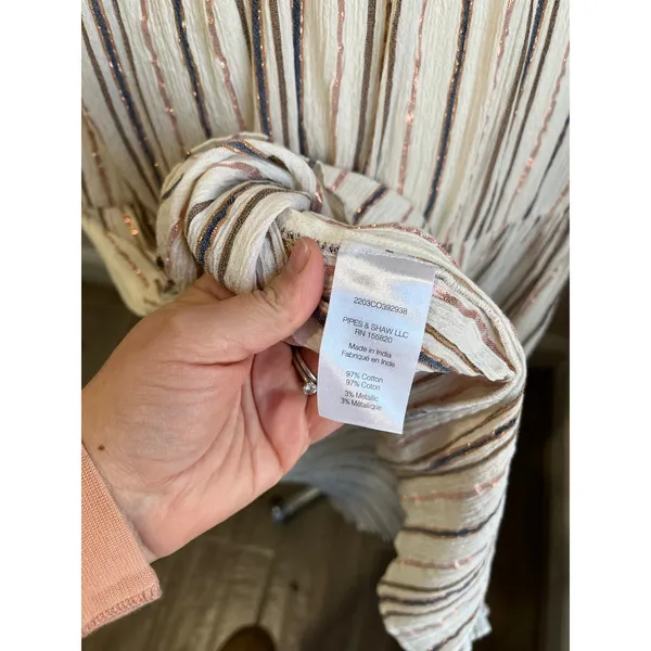 Veronica Beard‎ Michi Metallic Stripe Maxi Dress Elegant Occasion Size Large - Image 7