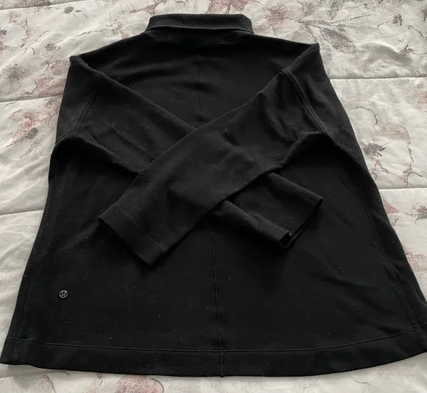 Black Merino Wool Mock Neck Sweater, Size 4 - Image 8
