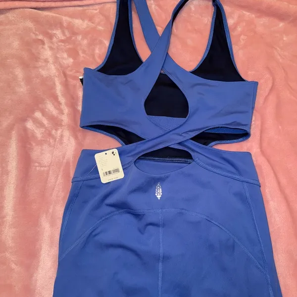 Free People FP Movement Women's XS Back It‎ Up Bodysuit Blue - Image 4