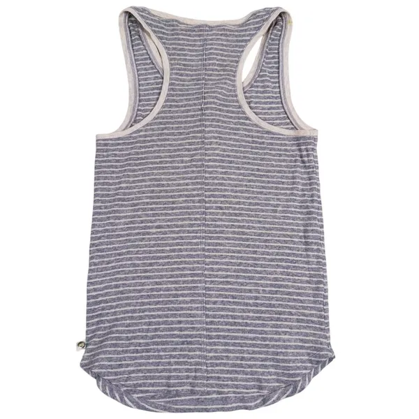 Y2K Abercrombie & Fitch Ribbed Henley Tank Top Size XS Gray Striped Preppy 90s - Image 2