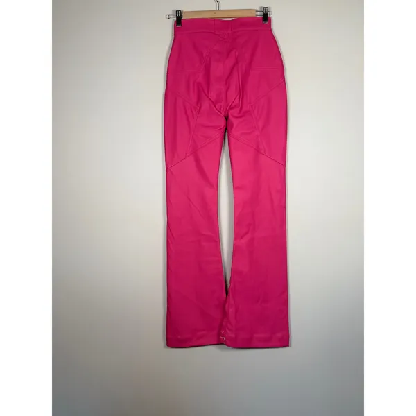 Revice Denim‎ Venus Flares Pink Halo Vegan Leather Star Seam Pants Womens 27 NEW - Image 9