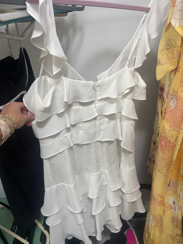 Bardot white frill mini dress - Image 3