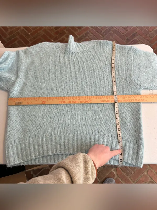 Madewell Chunky Knit Alpaca Blend Turtleneck mint blue size‎ medium nwt - Image 8