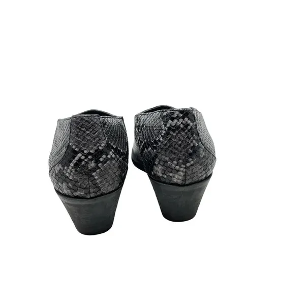 Zara Snakeskin Cowboy Heeled Ankle Booties Black Gray Size 38 / US‎ 7.5 - Image 4