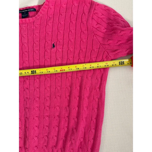 Ralph Lauren Sport Pink Cable knit sweater size XL - Image 4