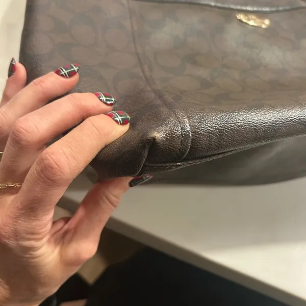 Coach Peyton Signature Pocket Tote Black and Brown Signature - Image 7