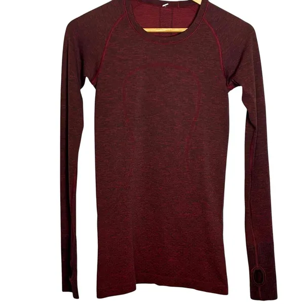 Lululemon Swiftly Tech Long Sleeve Crew *Lulu Red / Black - Image 2