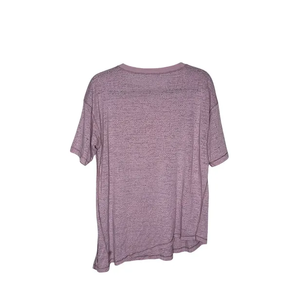 Lululemon Sneak Out Short Sleeve Tee Womens 8‎ Purple Excellent Tie Front Top - Image 5
