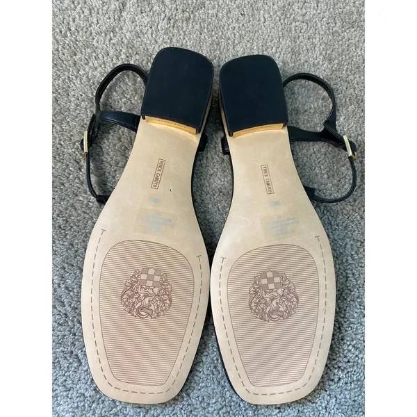 NWOT Vince Camuto Black Square Toe Thong Sandals Women’s Size 11 - Image 5