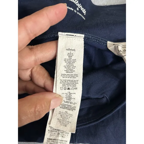 ALLBIRDS NATURAL Leggings WOOL BLEND Women’s Size Small Navy Blue Athletic Gym - Image 5