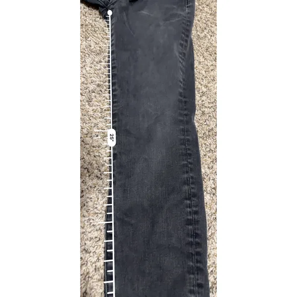 Good American Good Waist Crop Skinny Jeans Black Distressed High Rise 4/27 - Image 7