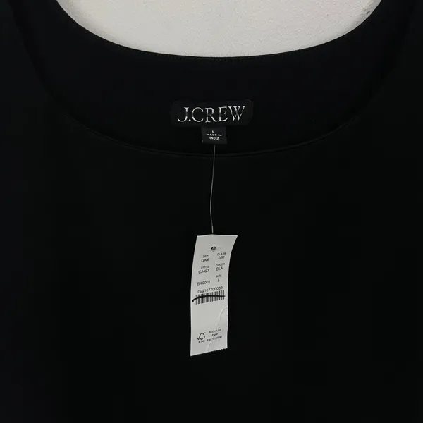 J.Crew Drop Waist Mixy Dress Midi Cotton A Line Retro Minimalist Black Large NWT - Image 8