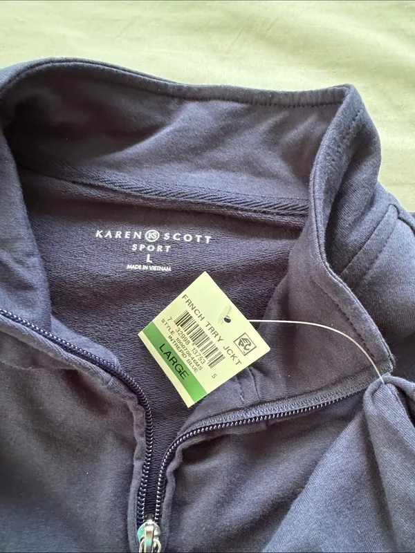 NWT Karen Scott sport French Terry jacket size L - Image 3