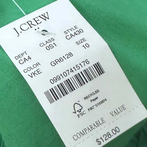 J Crew One Shoulder Flowy Fashion Trendy Belted Midi Dress US‎ Women's 10 NWT - Image 11
