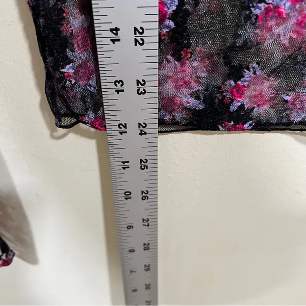 NWT Free People Lady Lux Printed Layering Top in Black Combo S Floral - Image 4