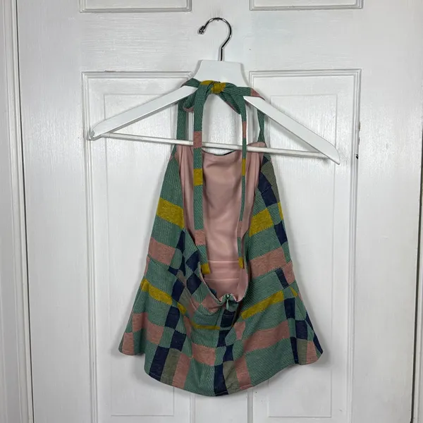 Anthropologie Eva Franco Mod Plaid Halter Top W2311 Sz XS - Image 5