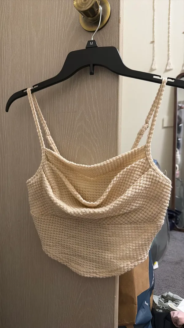 Knit Crop top Tan Size M - Image 3
