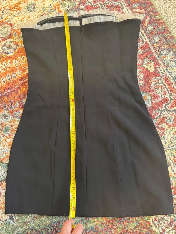 Edikted Black Mini Dress With Fringe Detail - Image 5