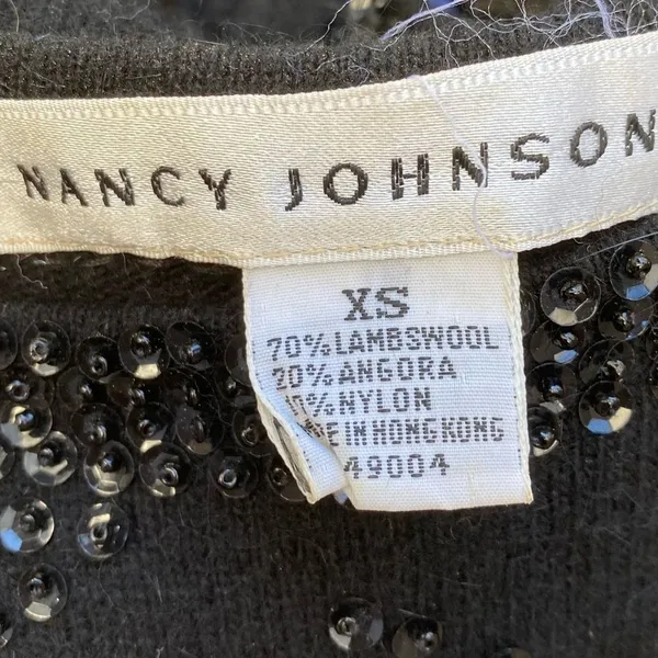 Vintage Nancy Johnson Lambswool Beaded Dress Black Size XS - Image 6