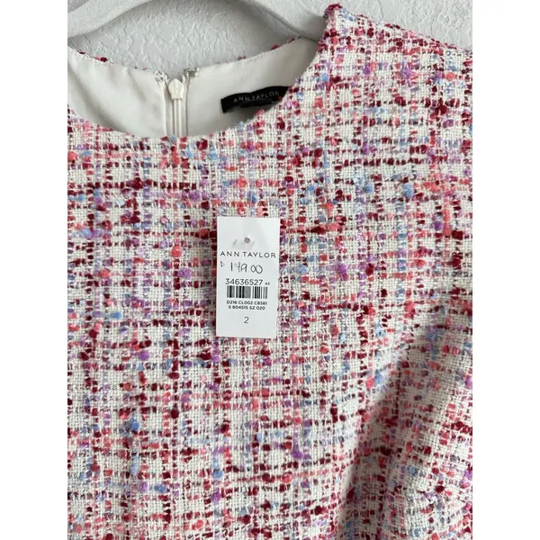 Ann Taylor Tweed Fit & Flare Lined Dress Preppy Legally Blonde Womens Size 2 NEW - Image 12
