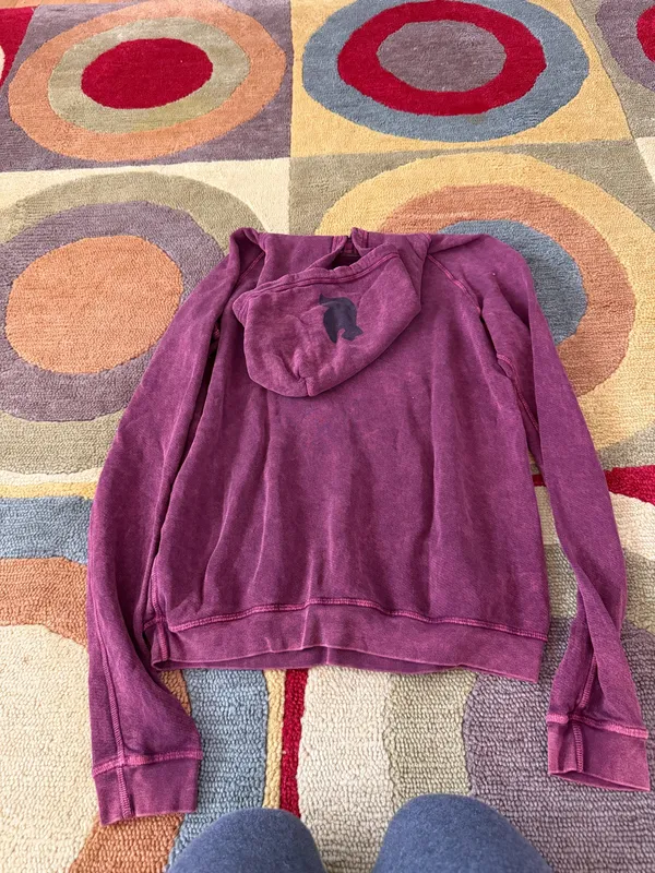 FreeCity Superfluff Lux Hoodie Sweatshirt Vintage Wash Dove Hood Size 2 Medium - Image 5