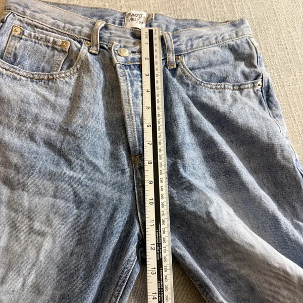 Princess Polly Asymmetric Waist High Rise Straight Leg Jeans‎ Size 4 Blue Denim - Image 5
