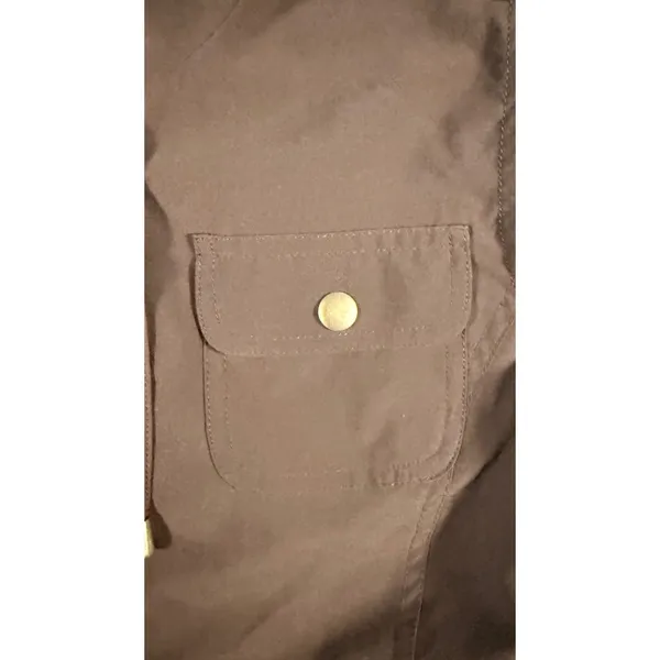 Reversible Hooded Vest Women's Snake Print‎ Brown Zip Pockets Outdoor Casual - Image 5