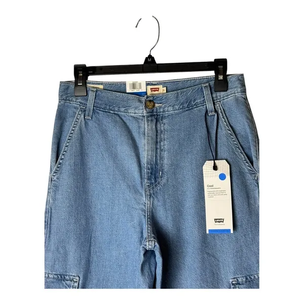 Levis Jeans Women‎ 26 Blue Denim Premium Cool Eco Performance Cargo NWT Retro - Image 5