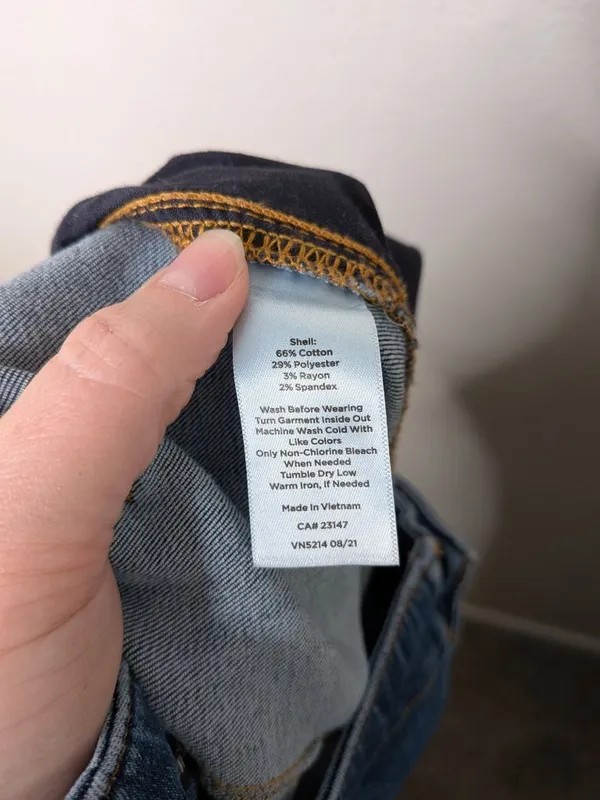 Talbots Womens Wide Leg Blue Denim Jeans 18W Side Button Detail - Image 9