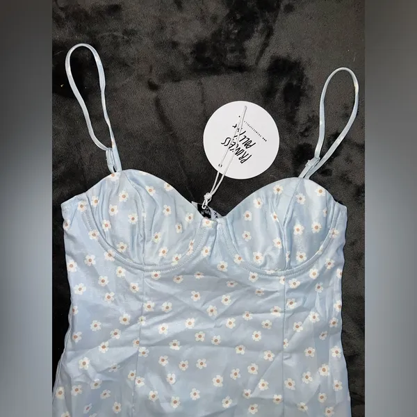 Princess Polly Fleurette Mini Dress in Pale Blue Size 2 New with tag - Image 11