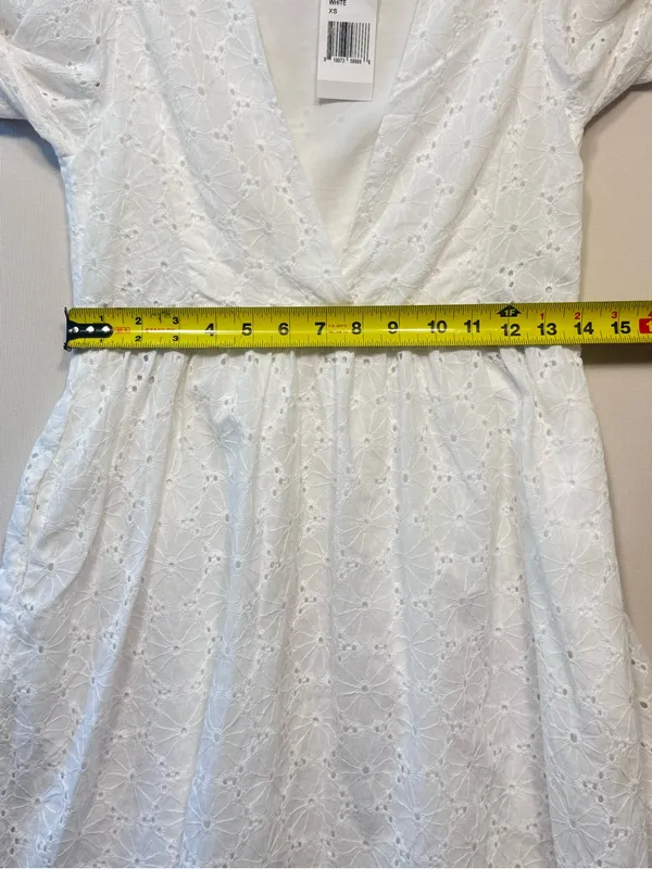 Fore Floral Eyelet Puff Sleeve Dress Size XS White NWT - Image 4
