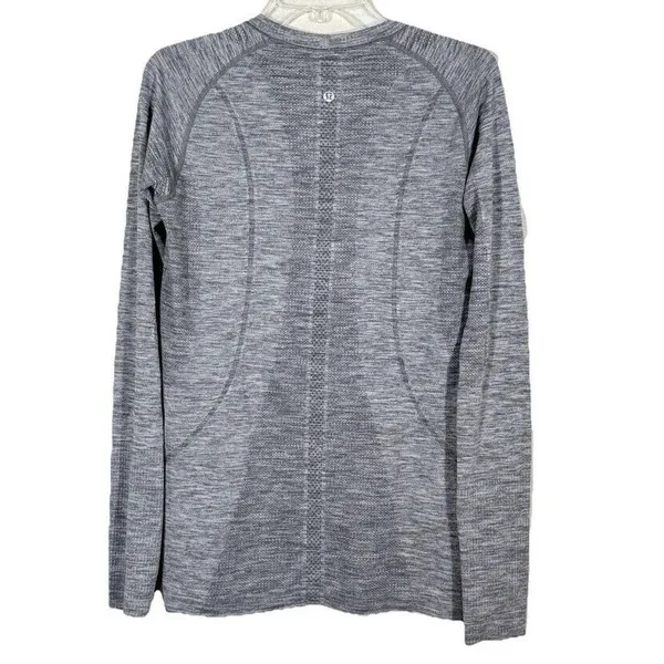 Lululemon Swiftly Tech Long Sleeve Shirt 2.0 Heathered Slate Gray Thumbholes 10 - Image 5