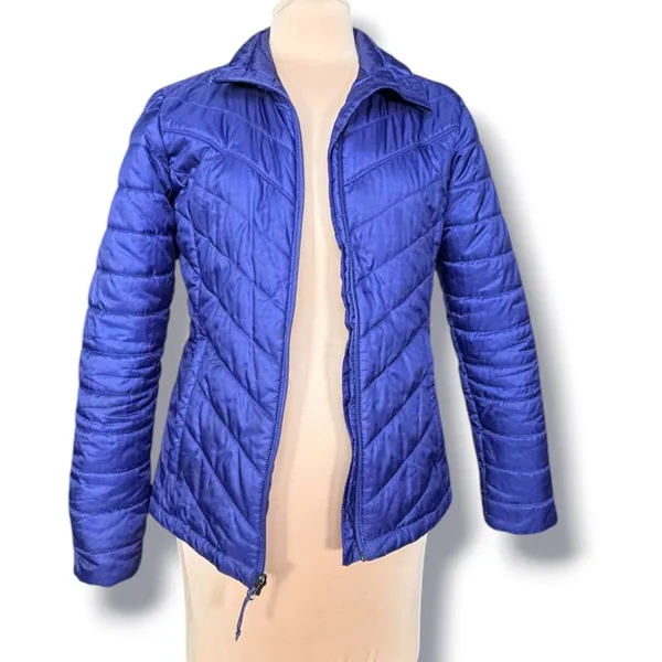 Columbia Omni-Heat Puffer Jacket Womens Medium Purple Quilted Full Zip Coat - Image 10